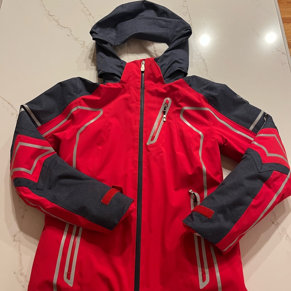 Spyder White and Red Jacket size 10